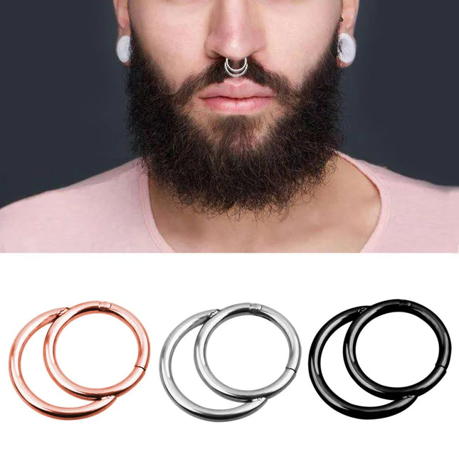 3/4/5/8/10/15/30pcs/lot Fake Nose Studs Ring Piercing Sets L-S-Shaped Curved Nose Rings Pack Steel Star Heart Moon Nose Jewelry