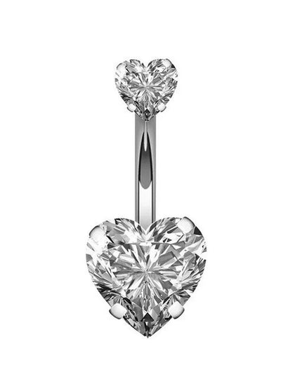Fashion Zircon Heart Belly Button Piercing for Women Sexy Navle Ring Stainless Steel Ombligo Umbigo Piercing Body Jewelry