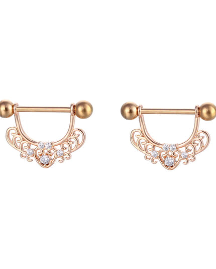 Sexy Nipple Ring Stainless Steel Zircon U Shape Barbell Nipple Studs Piercing Helix Piercing Body Papillary nail Jewelry