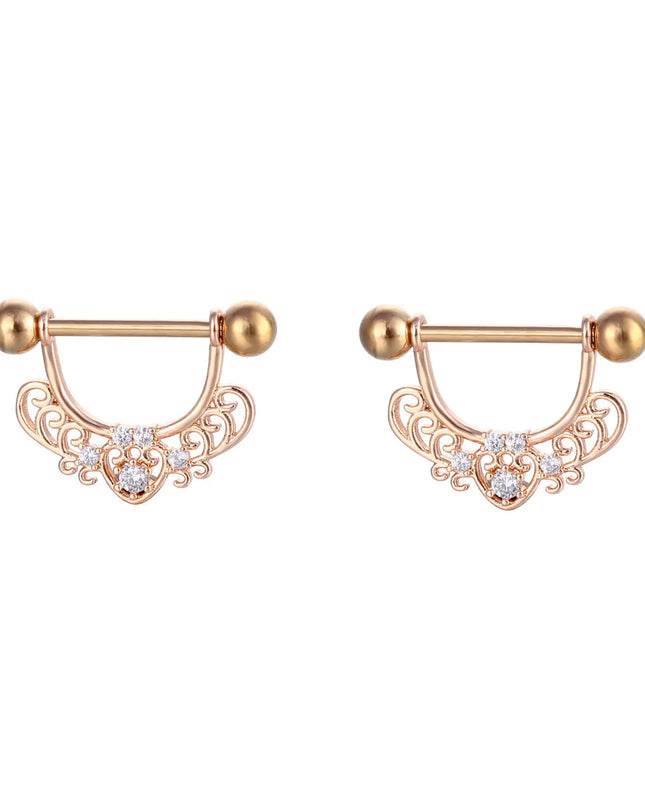 Sexy Nipple Ring Stainless Steel Zircon U Shape Barbell Nipple Studs Piercing Helix Piercing Body Papillary nail Jewelry