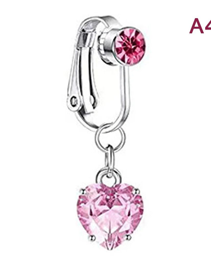 1Pcs Heart Belly Button Rings Pink 14G Women Fashion Belly Ring Dangle Cz Butterfly Punk Spider Navel Piercing Barbell Pircing