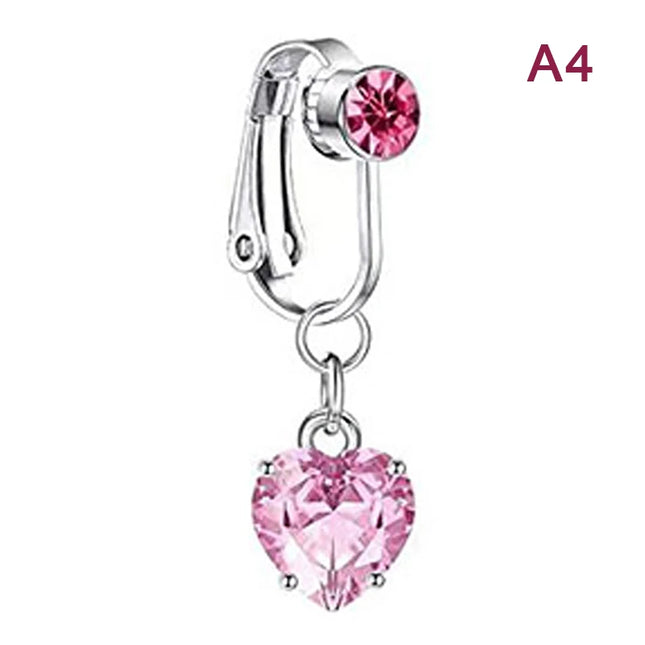 1Pcs Heart Belly Button Rings Pink 14G Women Fashion Belly Ring Dangle Cz Butterfly Punk Spider Navel Piercing Barbell Pircing