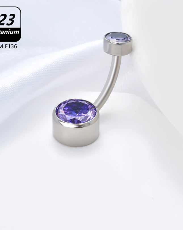 Belly Piercing Button Rings G23 Titanium Astm F136 14g Body Jewelry Internally Threaded Navel Ring Zirconia Earrings Zircon