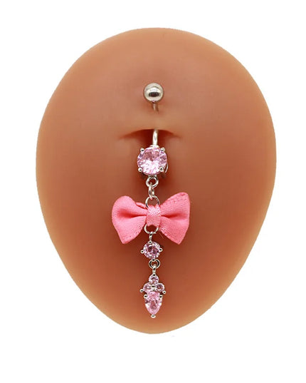 Beautiful Bow Belly Button Ring for Women Heart-shaped Belly Piercing Jewerly Surgical Steel Body Piercing Jewelry