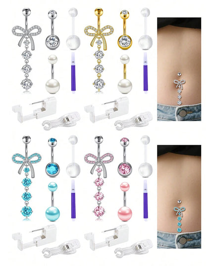 Belly Button Piercing Kit Gun Belly Piercing Gun Navel Piercing Belly Button Ring Piercing Kit Gun Pendant Belly Button Rings