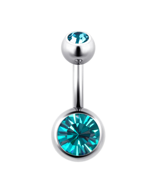 ASTM F136 Titanium Belly Button Ring 14G CZ Navel Barbell Body Jewelry 6/8/10/12mm Hypoallergenic 1Pc
