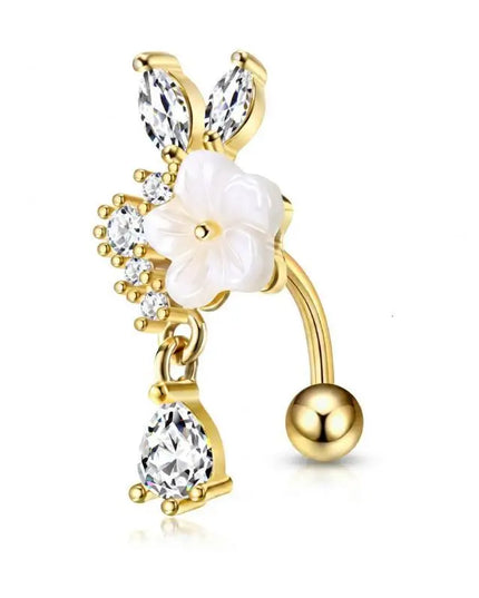 Crystal Pendant Belly Button Ring For Women Star Zircon Navel Ring Jewelry Pentagram Belly Ring Sexy Body Piercing Jewelry