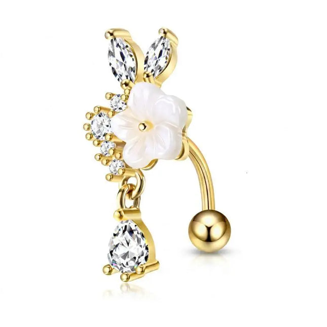 Crystal Pendant Belly Button Ring For Women Star Zircon Navel Ring Jewelry Pentagram Belly Ring Sexy Body Piercing Jewelry