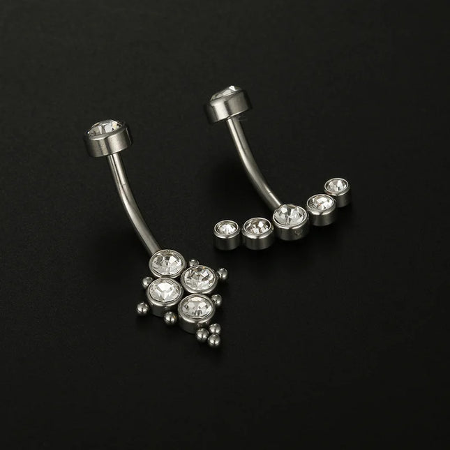 1 Pc New Sexy Dangling Navel Belly Button Ring Oreja 14G Cubic Zirconia 316L Surgical Steel Belly Piercing Jewelry