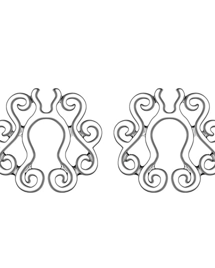 Sexy Fake Piercing Nipple Rings for Women Hollow Pattern Nipple Clamp 316L Stainless Steel Beach Party Chest Decor Body Jewelry