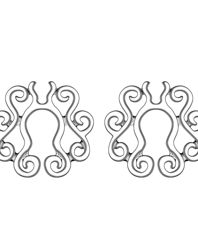 Sexy Fake Piercing Nipple Rings for Women Hollow Pattern Nipple Clamp 316L Stainless Steel Beach Party Chest Decor Body Jewelry