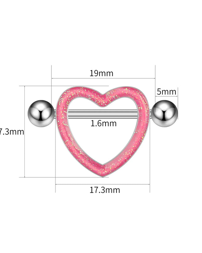 2pcs Heart Bear Dangled Nipple Piercings Screwed 14G Flower Butterfly Shield Bar Barbell Nipple Ring Piercing Nombril Jewelry