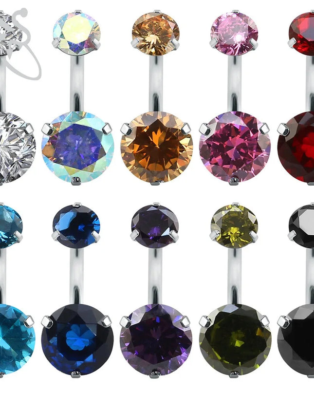 2023 Zircon Belly Button Rings for Women Girls Sexy Piercing Navel Ring Bar Drop Dangle Belly Navel Rings Ashion Body Jewelry