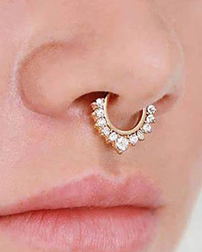 1pc New Fake Piercing Jewelry Clip On Nose Septum Ring for Women Fake Nose Rings Hoop Crysta Faux Non Pierced Nose Ring Earrings