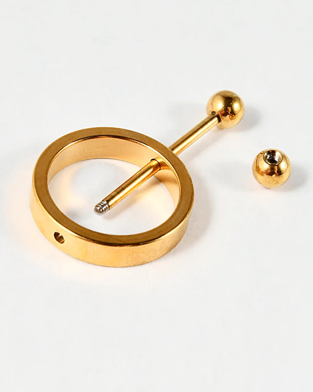 1PC Surgical Steel Black Gold Plated Nipple Piercing Round Hoop Barbell Nipple Shield Women Sexy Piercing Jewelry 14G