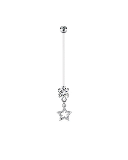 Pregnancy Belly Button Rings Long Bar 38mm Sport Maternity Flexible Bioplast Clear Navel Belly Rings Piercing Retainer Jewelry