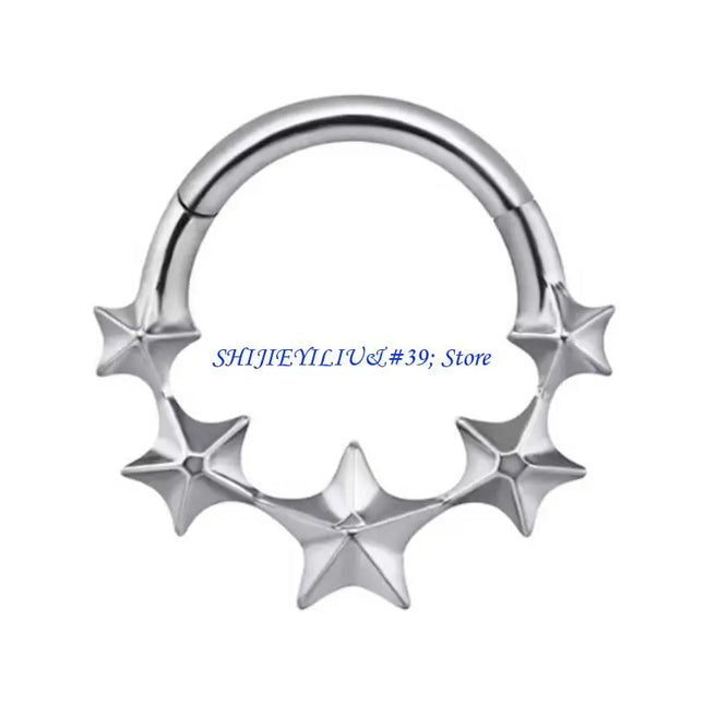 E21F Comfortable Wear Seamless Nose Rings with Heart Polished Surfaces Nose Jewelry Suitable for Easy Wear