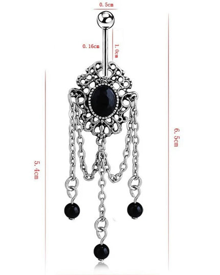 Old Sliver Vintage Ethnic Style Belly Button Rings Anti-allergy Stainless Steel Sexy Lady Piercing Ombligo Body Jewelry