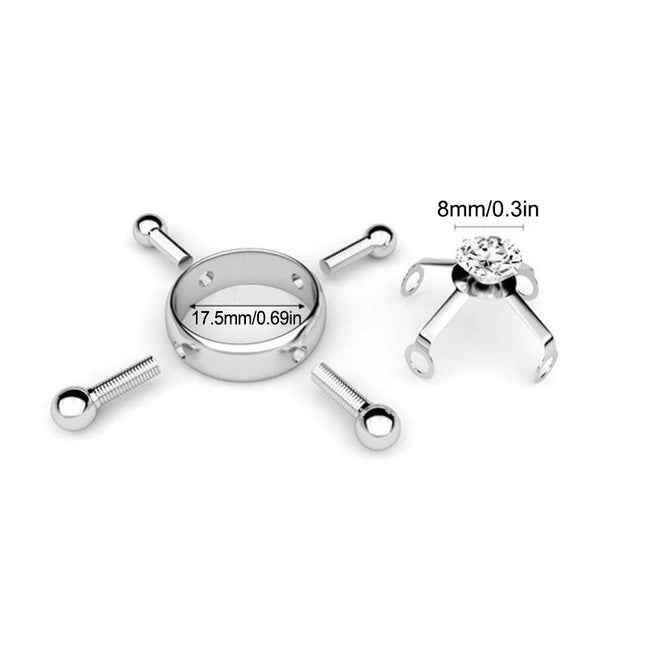 For Women Screw Back Non Piercing Clip Nipple Piercing Jewelry Fashion Crystal Stainless Steel Fake Nipple Rings