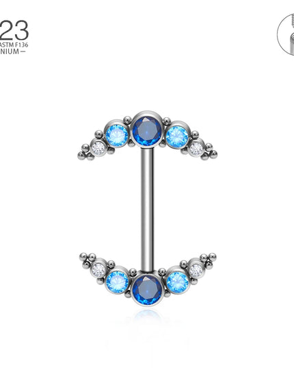 14G Nipple Rings G23 Titanium Barbell Zircon Nipple Shield Piercing for Women Girls Sexy Nipple Piercing Jewelry
