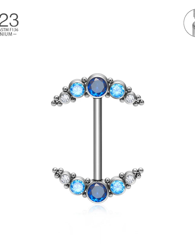 14G Nipple Rings G23 Titanium Barbell Zircon Nipple Shield Piercing for Women Girls Sexy Nipple Piercing Jewelry