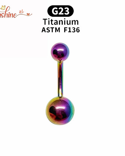 G23 Titanium 14G Belly Button Rings Zircon Highly Polishing Threaded Eyebrow Nails ASTM F136 Body 1pcs Wholesale Belly Button