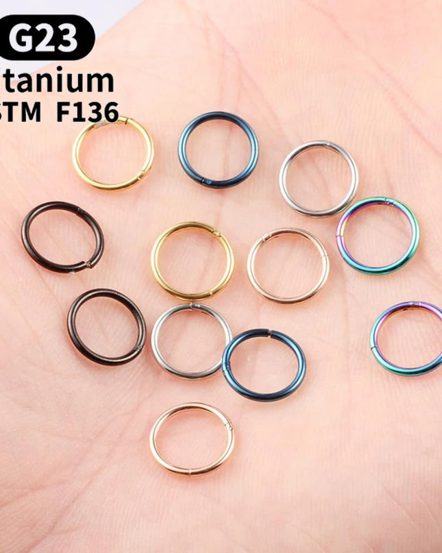 Nose Rings G23 Titanium Lip Ring For Women And Men Piercing Jewelry Hoop Earrings Mixed Color Body Clips Hinged