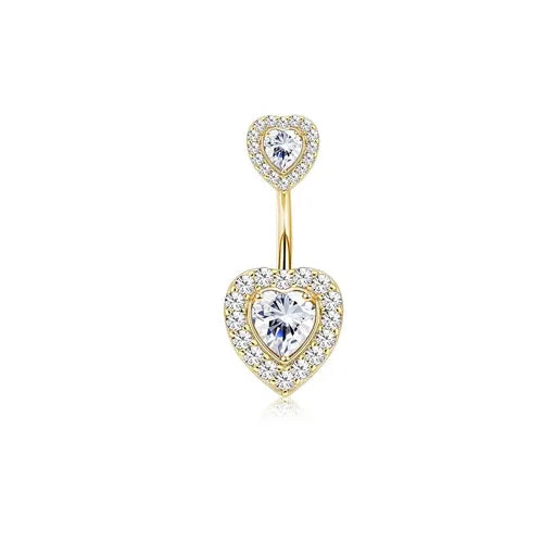 Bobisty Navel Rings for Women Navel Stainless Steel Snake Evil Eye Heart CZ Belly Button Navel Rings Belly Piercing Jewelry