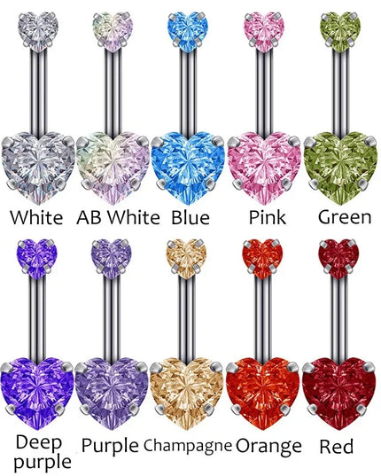 Steel Belly Button Rings for Women Girls Crystal Piercing Navel Ring Bar Drop Dangle Body Belly Navel Fashion Body Jewelry