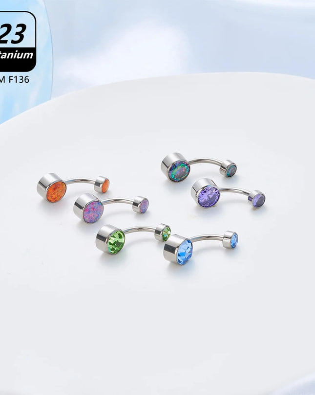Belly Piercing Button Rings G23 Titanium Astm F136 14g Body Jewelry Internally Threaded Navel Ring Zirconia Earrings Zircon
