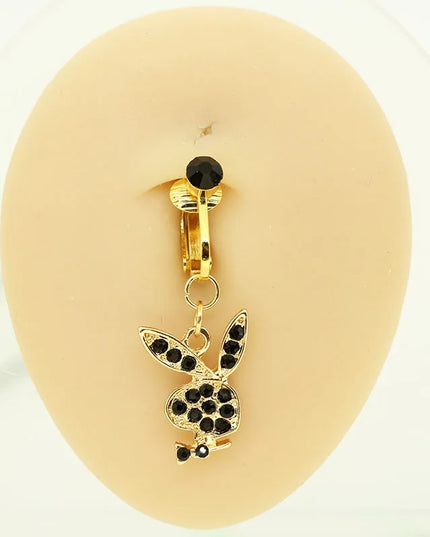 Fake belly Piercing Bunny Fake Belly Button Rings for Women Non piercing Navel rings Body Jewelry Belly Rings