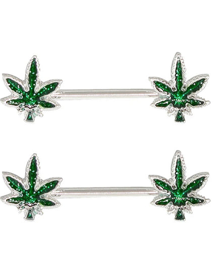 Jewelry Sexy Crystal Leaf Nipple Bar Rings Nipple Ring Barbell Body Piercing Fashion Accessory