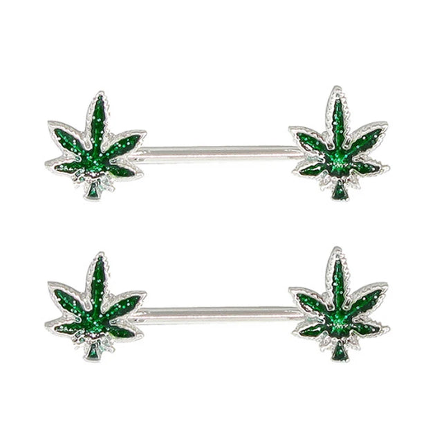 Jewelry Sexy Crystal Leaf Nipple Bar Rings Nipple Ring Barbell Body Piercing Fashion Accessory