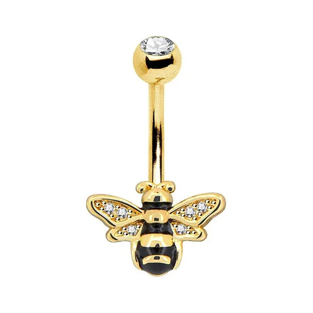 1PCS Bat Belly Button Piercing Jewelry 14G Claw Belly Ring Body Piercing Bee Navel Piercing Heart Belly Bars Piercings Ombligo