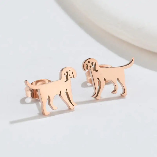 Pet Dog Ear Piercing For Women Cute Love Dachshunds Stainless Steel Corgi Dog Animal Stud Earring Free Shipping Brincos