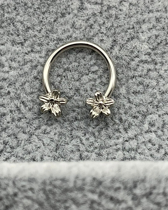 Horseshoe Ring Nose Ring Hinged Segment Septum Piercing Clicker Hoop Ear Cartilage Earrings Helix Silver Color Body Jewelry