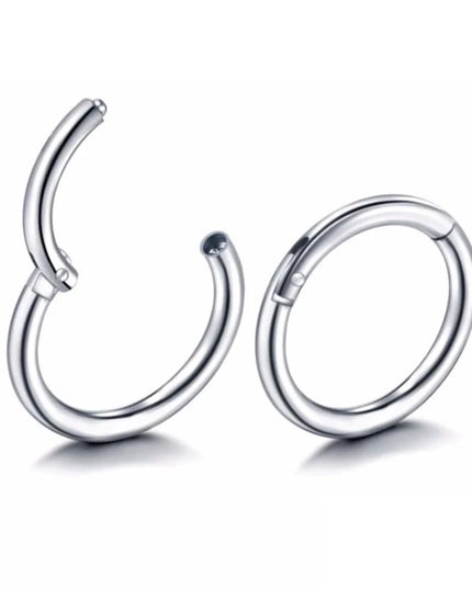Surgical Steel Nose Rings Septum Piercing Earrings Hinged Segment Clicker Hoop Lip Nipple Ear Cartilage Helix Perforated Jewelry