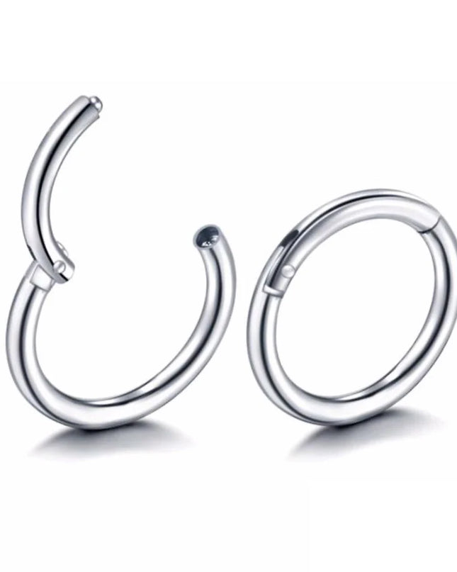 Surgical Steel Nose Rings Septum Piercing Earrings Hinged Segment Clicker Hoop Lip Nipple Ear Cartilage Helix Perforated Jewelry