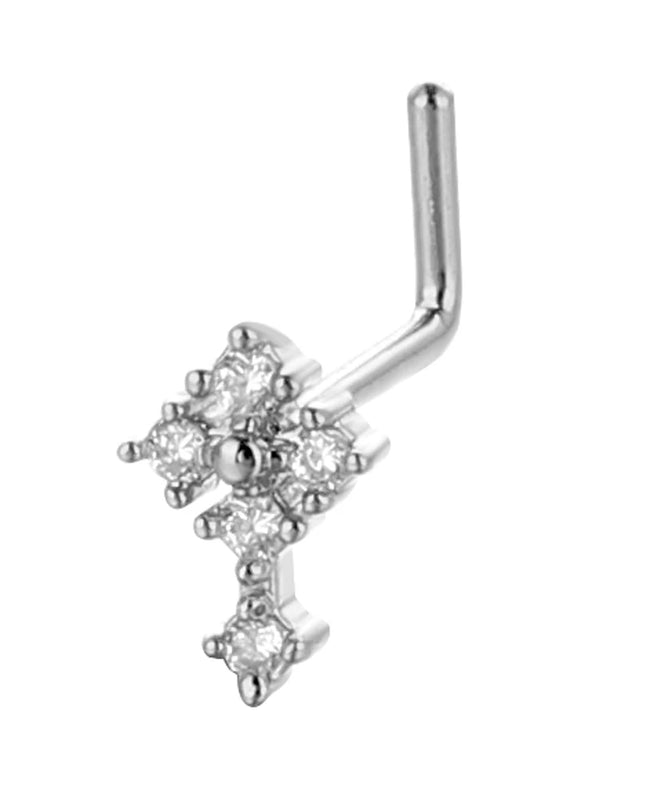 20G Cross Nose Rings for Women for Men L Bend Nose Studs Hoop Nose Ring Body Piercing Jewelry Fashion Trendy
