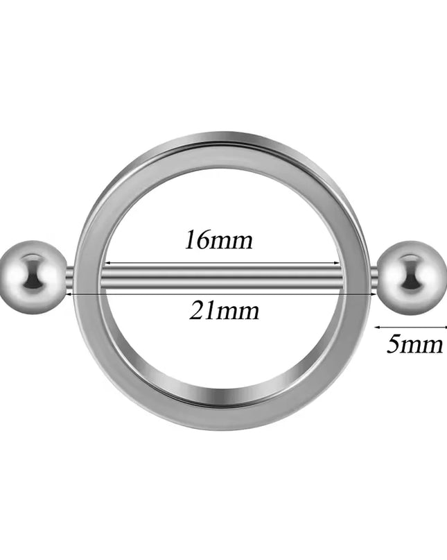 1PC Surgical Steel Black Gold Plated Nipple Piercing Round Hoop Barbell Nipple Shield Women Sexy Piercing Jewelry 14G