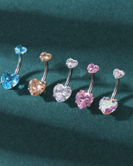 Steel Belly Button Rings for Women Girls Crystal Piercing Navel Ring Bar Drop Dangle Body Belly Navel Fashion Body Jewelry