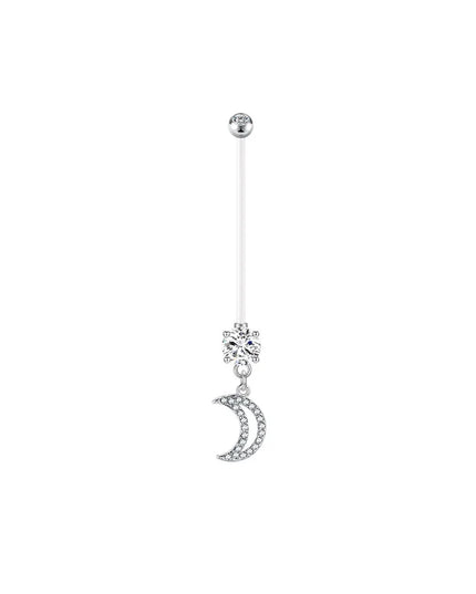 Pregnancy Belly Button Rings Long Bar 38mm Sport Maternity Flexible Bioplast Clear Navel Belly Rings Piercing Retainer Jewelry