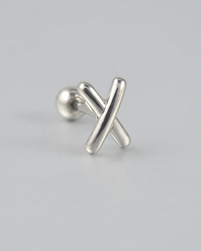 Surgical Steel Ear Barbell Helix Piercing Cartilage Ear Lobe Tragus Stud Earring Heart Rabbit Moon Rose Cross Earring Jewelry