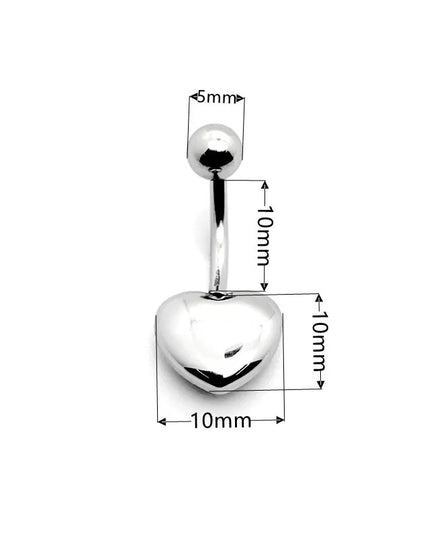 1Pcs Surgical Steel Gold /Silver Color Belly Button Piercing Heart Belly Rings  Navel Ring Cute Belly Bar Body Piercing Jewelry