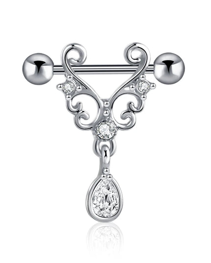 1 Pair Heart Barbell Nipple Ring Piercing Helix Piercing Sexy Nipple Jewelry High Quality Zircon Nipple Rings For Women Oreja
