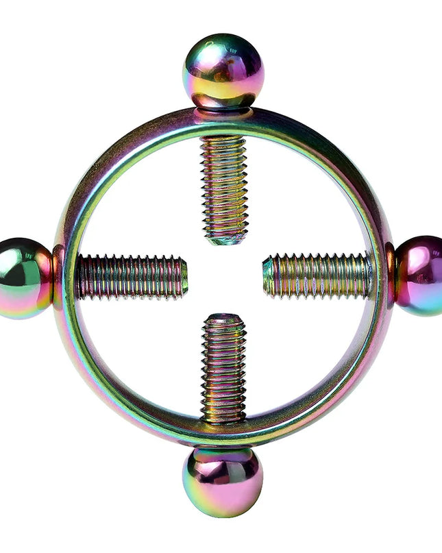 1Pcs Stainless steel cross nipple ring with adjustable nipple clip without piercing