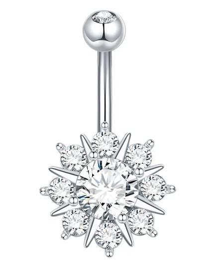  1pc Belly Button Piercing for Women Zircon Moon Butterfly Belly Button Ring Cartilage Navel Earring Jewelry Piercing ombligo