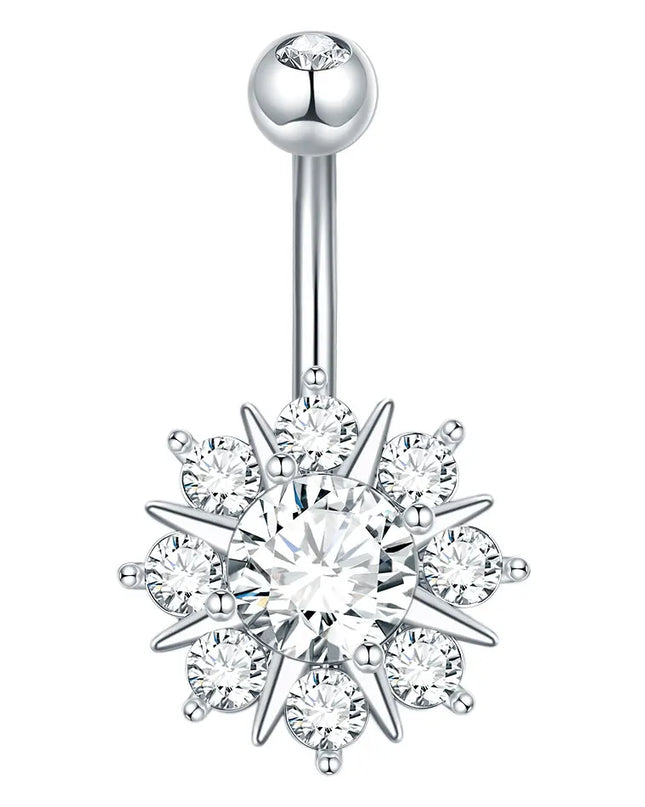  1pc Belly Button Piercing for Women Zircon Moon Butterfly Belly Button Ring Cartilage Navel Earring Jewelry Piercing ombligo