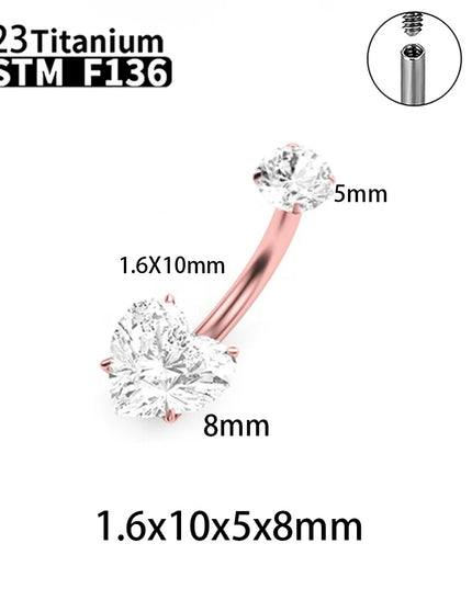 G23 Titanium Sexy Belly Button Rings Piercing ASTM F136 Zircons Wholesale Belly Button Body Jewellery For Women