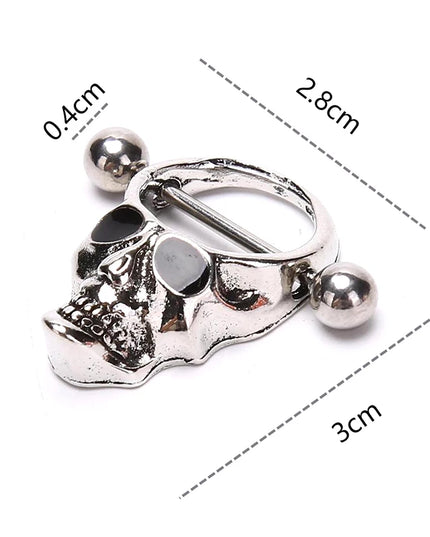 Hot! Skull Bars Nipple Ring Piercing Bar Stainless Steel Barbell Body Breast Jewelry
